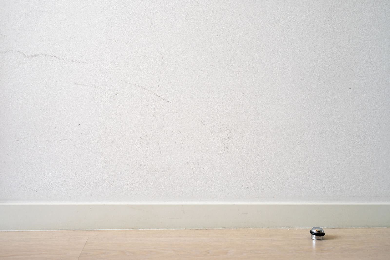 Visible wall scuffs and drywall damage inside busy Sarasota home