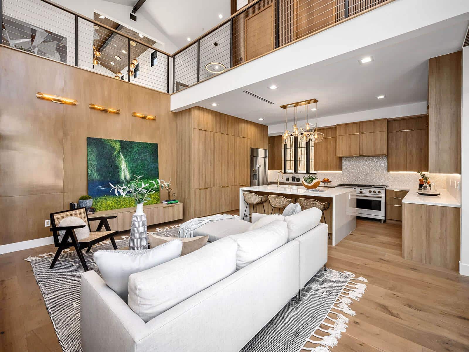 Luxury completed flooring installation in modern Sarasota-style home