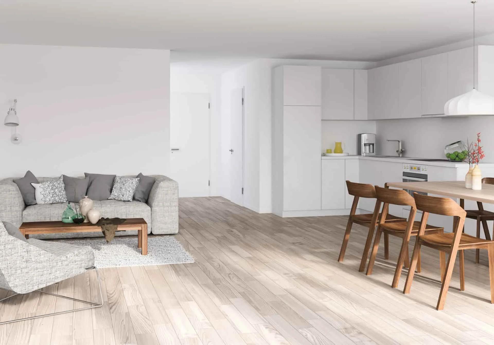 Premium waterproof flooring installed in modern bathroom interior