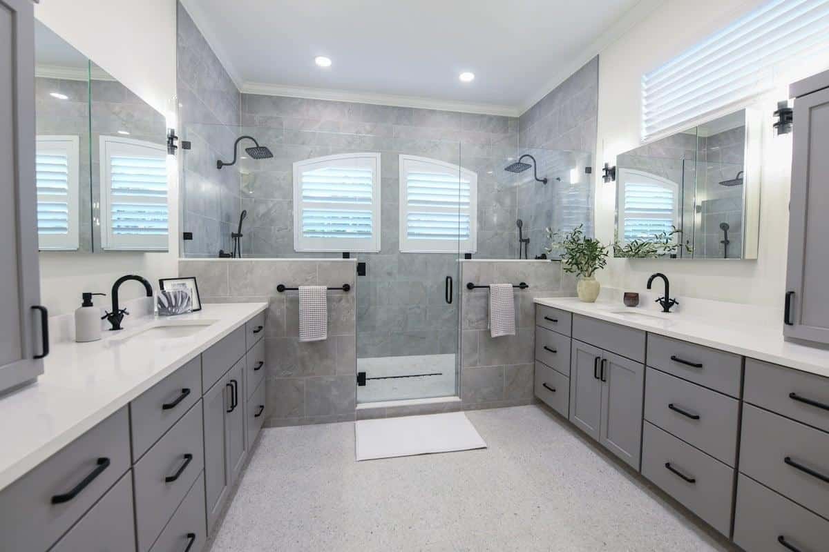 Completed bathroom renovation with moisture-resistant materials designed for Sarasota’s humid climate