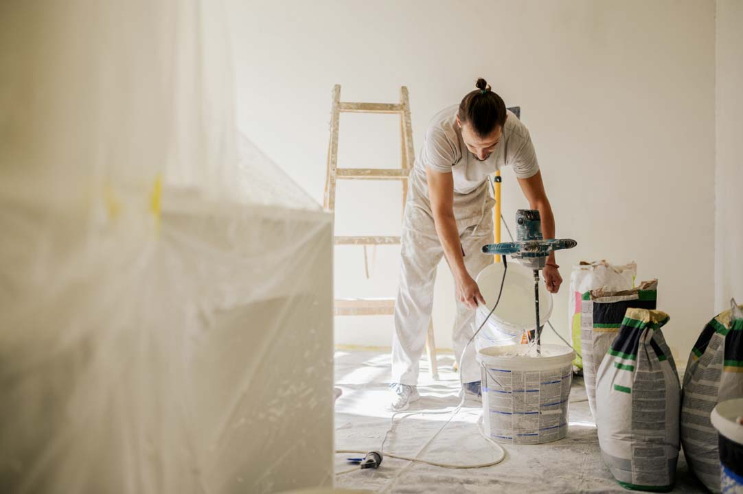 Mixing plaster — drywall repair by vetted local pros