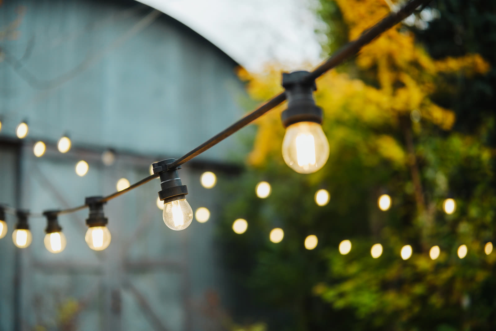 Outdoor string lighting — the kind of work our vetted local pros handle in Sarasota, FL