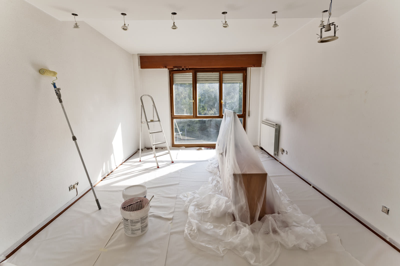 interior room preparation for painting with drop c — Painting (Interior & Exterior) in Sarasota, FL