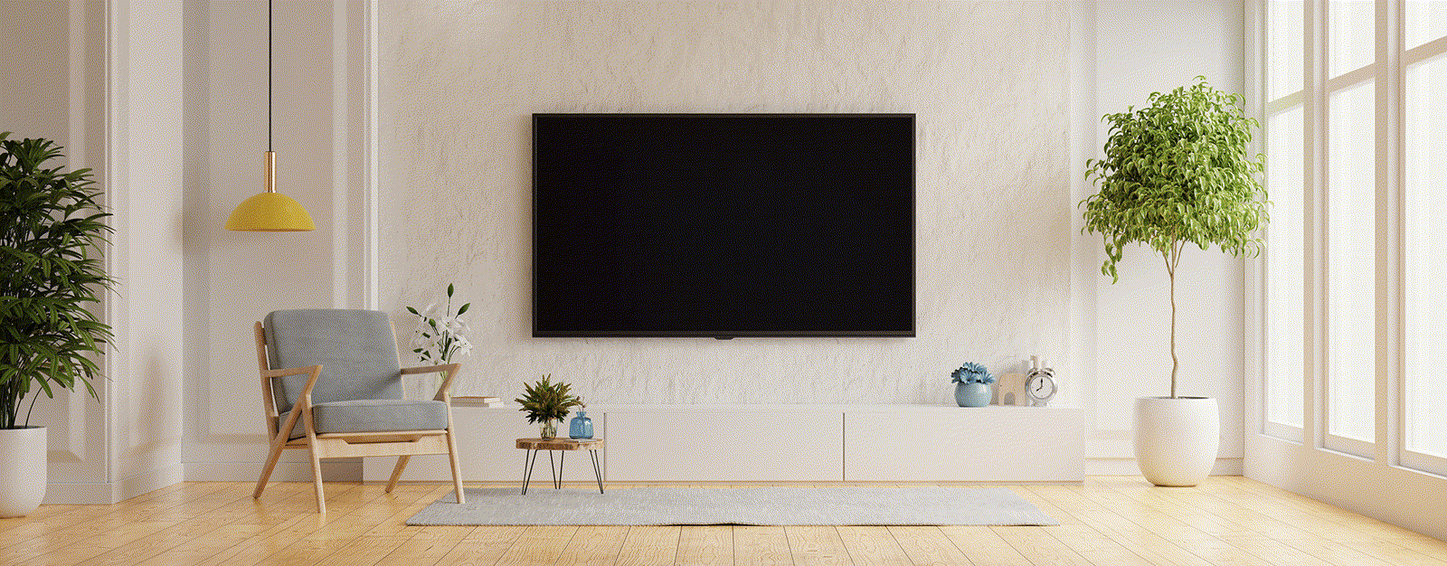 Flush wall mount, wires hidden — the kind of work our vetted local pros handle in Sarasota, FL
